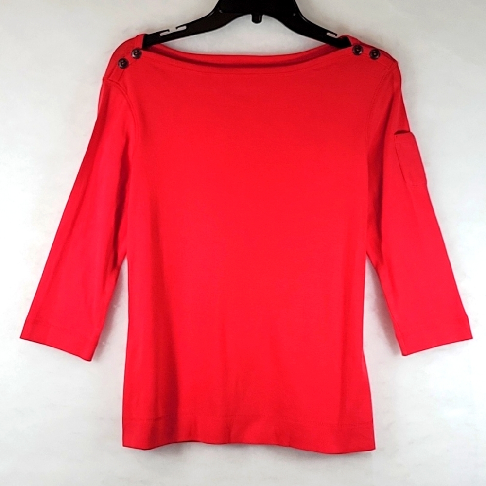 Westbound Petites Pullover Boat neck 3/4 Sleeve Top Size PM